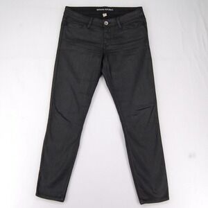 Banana Republic Jeans Womens 28 Black Coated Skinny Stretch Denim Pants